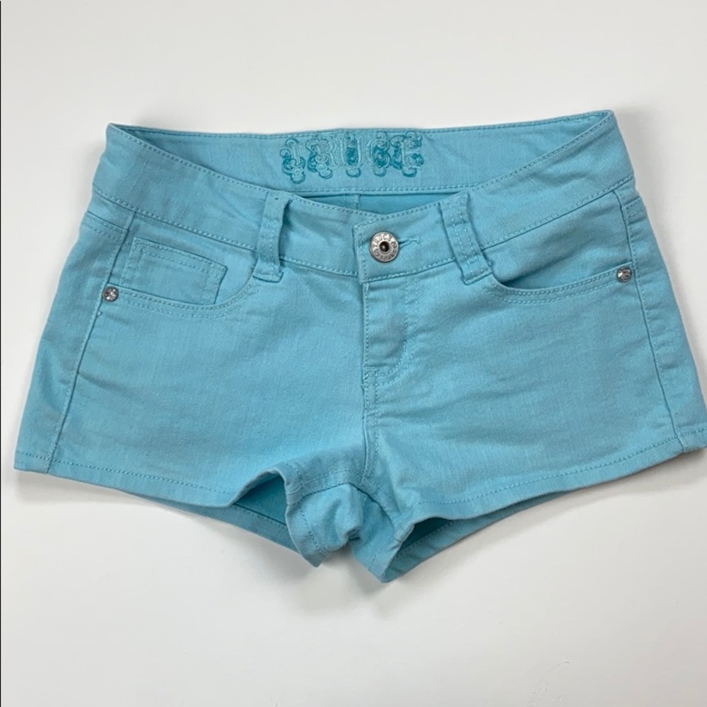 🤍Truce turquoise shorts with crystal studs